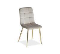 Chaise rembourrée Velours crème | unité | pieds dorés | sans accoudoirs | Cuisine Salle à manger Bureau