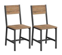 Chaise salle à manger industrielle - VASAGLE - Lot de 2 - Marron blé - Noir d'encre - Cadre en acier - 36x46,6x87,1 cm