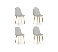 Homestyle4u Chaise salle à manger Lot de 4 – Gris