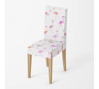 Chaise Salle a Manger Lot de 6 Flamingo Violet Orange Housse de Chaise Extensible Lavables en Machine Universelles Amovible Protecteur Housse de Chaises Salle à Manger