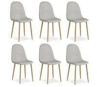 Chaise salle à manger lot de 6 - gris