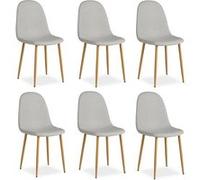 Chaise Salle à Manger Lot de 6 - Gris Gris G