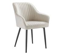 Chaise Salle à Manger - SONGMICS - Rembourrée en Velours - Blanc