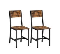 Chaise Salle à Manger - VASAGLE - Lot de 2 - Style Industriel - Marron Rustique et Noir