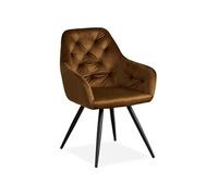 Chaise Salle Manger Velours Marron Design Moderne