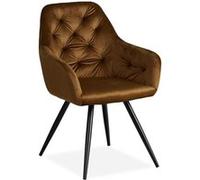 Chaise Salle Manger Velours Marron Design Moderne