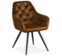 Chaise Salle Manger Velours Marron Design Moderne