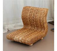 Chaise sans pieds en rotin faite à la main Chaise dossier pour balcon, baie vitrée, bureau, salon, chambre à coucher (couleur : blanc-patch étoile à cinq pointes4, taille : 37 x 47 x 35 cm) (beige 37