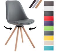 Chaise scandinave Calais pivotante pieds ronds nature - Siège couleur Gris G
