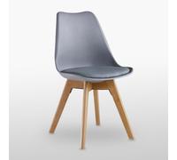 Chaise Scandinave Grise Lorenzo - Assise Rembourrée - Salle À Manger, Cuisine, Chambre Gris