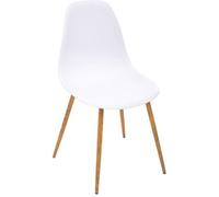 Chaise Scandinave Moderne - ATMOSPHERA - Blanche en Polypropylene et Pieds en Fer - Pour Salle à manger