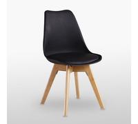 Chaise Scandinave Noire Lorenzo - Assise Rembourrée - Salle À Manger, Cuisine, Chambre Noir