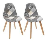 Chaise scandinave Patchwork (Lot de 2) Blanc blanc G