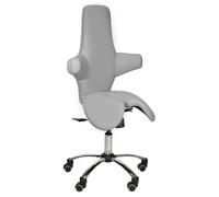 Chaise selle de cheval à roulettes avec dossier haut Teqler - Gris