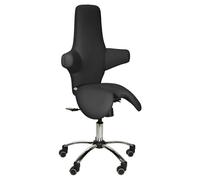 Chaise selle de cheval à roulettes avec dossier haut Teqler - Noir