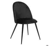 Chaise ""Slano"" pieds métal noir velours noir - Atmosphera createur d'interieur