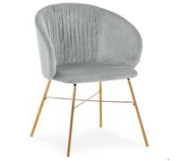 Chaise Smart Velours Argent Pieds Or