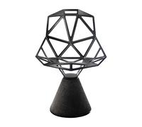 Chaise socle en cément Chair One titanium and polyester fluorinated lacquered