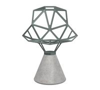 Chaise socle en cément Chair One titanium and polyester fluorinated lacquered