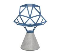 Chaise socle en cément Chair One titanium and polyester fluorinated lacquered