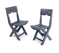 Chaise - SOTUFAB PLAST - Ruspina - Pliable - Plastique - Jardin - Gris anthracite