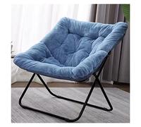 Chaise soucoupe pliable confortable en fausse fourrure pour salon, chaise d'appoint pliante surdimensionnée en fourrure douce pour chambre à coucher, cadre en métal, chaise lune