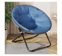Chaise soucoupe pliante confortable - Chaise ronde portable pour chambre à coucher, salon et camping - Siège extérieur confortable - Couleur bleue