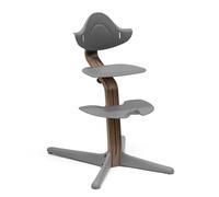 Chaise Stokke Nomi, Noyer/Gris - Le siège qui encourage l’assise active - Réglage facile sans outils - Comprend un repose-pieds stable et des roues anti-basculement - Supporte jusqu’à 150 kg