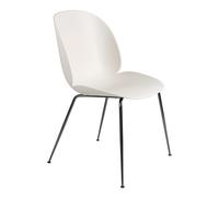 GUBI Chaise Beetle alabaster white. structure en acier chromé noir