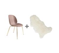 Chaise structure laiton + peau Set promo Beetle Dining WxHxD 56x87x58cm