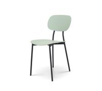 Chaise style contemporain verte et pieds en métal noir - modèle LEA