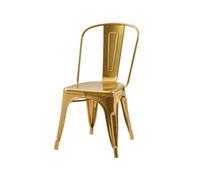 Chaise style industriel en métal couleur or - Finition brillant