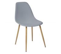 Chaise style scandinave ""Ava"" pieds métal imitation chêne Atmosphera - Gris