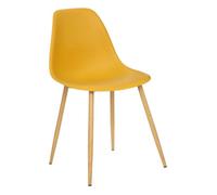 Chaise style scandinave ""Ava"" pieds métal imitation chêne Atmosphera - Ocre