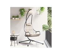 Chaise Suspendue avec Support et Coussin Taupe Acier