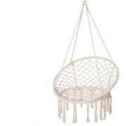 Chaise Suspendue Chaise Hamac De Voyage Portable Ø 80 X 42h M Macramé Coton Polyester Beige