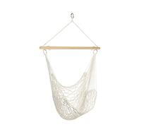 Chaise suspendue corde tressée style hawaïen 120 × 90 cm - Fauteuil hamac blanc - Anneau métal inclus - Capacité 150 kg