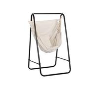 Outsunny Fauteuil Suspendu extérieur avec Support, Chaise Suspendue avec Coussin, accoudoir, Crochets, Blanc crème