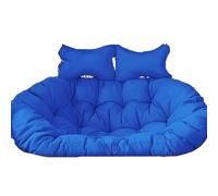 Chaise suspendue d'extérieur pour 2 coussins résistants aux intempéries - 10 cm d'épaisseur - Coussins anti-déformation - Double siège - Bleu roi - Confortable - Style hamac
