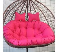 Chaise suspendue d'extérieur pour 2 coussins résistants aux intempéries, double balancelle, avec coussinets de 10 cm d'épaisseur, ne se déforme pas, rouge rose, parfait pour la relaxation du jardin et