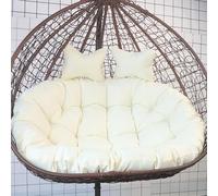 Chaise suspendue d'extérieur pour 2 personnes - Coussin résistant aux intempéries - Panier suspendu double siège avec coussinets anti-déformation de 10 cm d'épaisseur - Parfait pour les balançoires