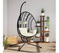 Chaise en rotin non pliable exterieur H. 197 cm gris