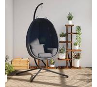 Chaise Suspendue en Forme d'Œuf et Support Cadre de Siège Tissu et Acier vidaXL