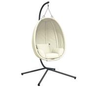 Chaise suspendue en forme d'œuf - vidaxl - 104x100x193 cm - Beige - Acier - Tissu polyester - Capacité 150 kg