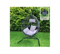 Chaise Suspendue en Rotin Jardin Terrasse Patio Relax Eté Max150KG housse GRATIS