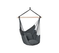 Outsunny Fauteuil suspendu extérieur Chaise hamac – Tissu coton mélangé, 2 coussins, Gris foncé