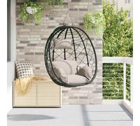 vidaXL Chaise suspendue d'extérieur Fauteuil œuf polyrotin pliable Anthracite 91,5 x 54,5 x 107 cm
