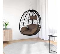 vidaXL Panier de chaise ?uf suspendue sans support Rotin poly anthracite