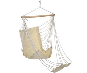 Chaise suspendue pour l'extérieur Chaise suspendue balançoire suspendue, avec repose-pieds, charge max 120 kg beige, Lxl 100 x 60 cm, balcon jardin