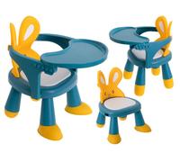 Chaise table pour manger et jouer jaune et bleu